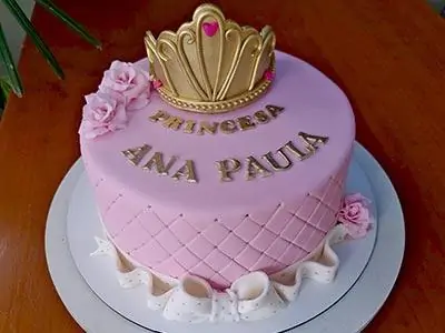 Bolo princesa Ana Paula - Delicias Caseiras Festas e Eventos
