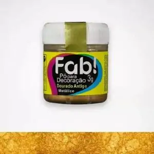 Brilho Alimenticio Decoração De Bolos E Doces Dourado 3g Fab