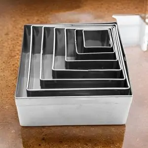 Jogo 7 Aros Cortador Quadrado Liso Aço Inox - Caparroz