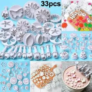 Kit 33 Moldes Confeitaria Cortadores Fondant Biscoito Bolo