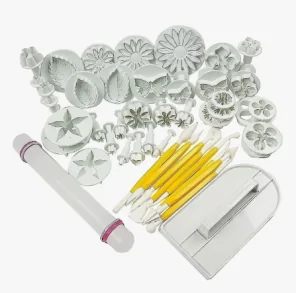 Kit Cortador Ejetor Pasta Americana + Esteca Biscuit 46 Pçs