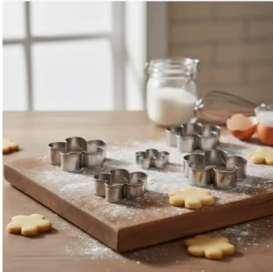 Kit Cortador Flor Miosótis 5pçs Inox Para Massas E Biscoitos