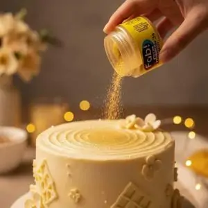 Pó Comestível Metálico P/ Decoração De Bolos Dourado Antigo