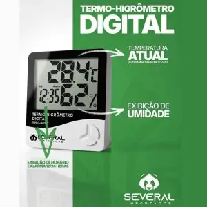 Relógio Termo Higrômetro Digital Interno Several Importados Medidor De Temperatura Umidade Ar Termômetro De Ambiente