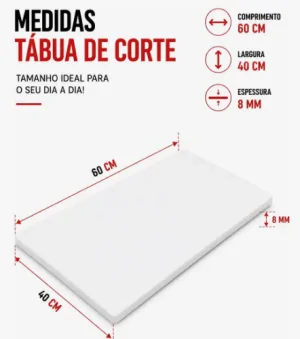 Tábua De Corte 60x40 8mm Profissional Polietileno Carnes